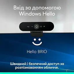 Веб-камера Logitech Brio 4K Ultra HD (960-001723) чорна - мініатюра 8