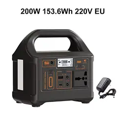 Портативна електростанція 200W - LiFePO4 батарея, з функцією UPS, розеткою 220В, швидкою зарядкою PD та сонячним входом. - мініатюра 2