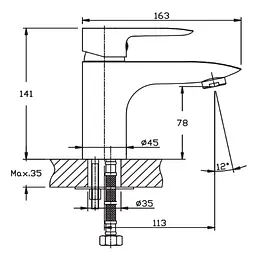Змішувач для умивальника Haiba COLUMBIA 001 (HB0038) - мініатюра 2
