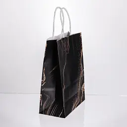 Подарунковий пакет Yiwu крафтовий 12 штук в упаковці 15x8x21 см чорний HP-10359-22B - мініатюра 3