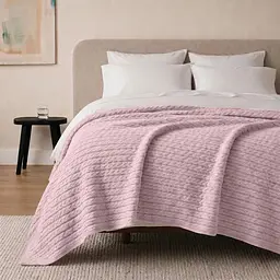 Плед покривало Cosas Blush Knitted Braid 240х260 см косичка (Blanket_11Blush_KnittedBraid_240x260) - мініатюра 2
