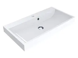Умивальник Miraggio VARNA 800 (0000258) Miramarble, Глянцевий, Накладний/Врізний, Білий