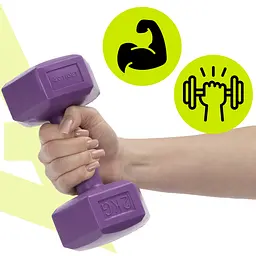 Гантелі Actiget Hex 2 x 2 кг ACT0158 Purple - мініатюра 4