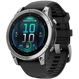 Смарт-часы Garmin Fenix E Черный/Серебряный с силиконовым ремешком 47мм QuickFit 22 мм