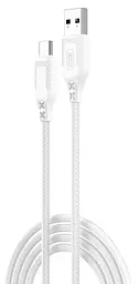 Кабель XO NB235 Zebra Series Braided USB-A to Type-C - 1m білий (6976055)