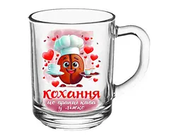 Чашка FARGLASS 320мл Herbata Кохання-це вранцi кава у лiжко