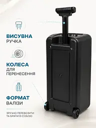 Портативна колонка валіза 2×8″ PMPO 1200 Вт з мікрофоном, пультом і LED чорна (49676163) - мініатюра 6