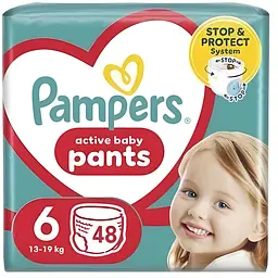 Підгузки-трусики Pampers Active Baby Pants Розмір 6 (13-19 кг) 50 шт.  - мініатюра 1