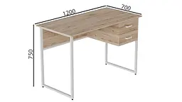 Комп'ютерний стіл Ferrum-decor Таккота 75x120x70 білий ДСП Дуб Артізан 32мм (FRD-102124) - мініатюра 2