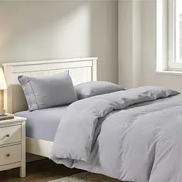 Комплект постільної білизни Євро Lovely Svi (120 г/м2) варена бавовна - Сіра смужка  - мініатюра 3