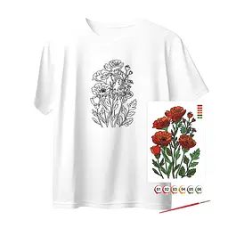 Футболка-розмальовка, Квіткова Мелодія , бавовна 100%, біла, розмір L, ROSA Talent