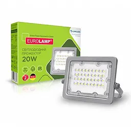 Прожектор Eurolamp з радіатором сірий (LED-FL-20(gray)) - мініатюра 2