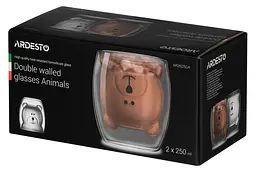 Набір чашок з подвійними стінками Animals, 250мл, 2шт, боросилікатне скло, прозорий ARDESTO kuh0014248 - мініатюра 4