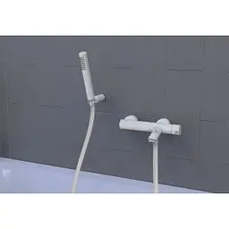 Змішувач для ванни Paffoni Light із регульованим душовим гарнітуром white matt LIG023BO, Білий матовий - мініатюра 2