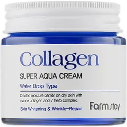 Зволожувальний крем для обличчя FarmStay Collagen Super Aqua Cream, з колагеном, 80 мл