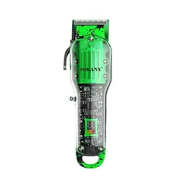 Машинка для стрижки волосся Sokany SK-LF-9970 акумуляторна з 8 насадками зелена