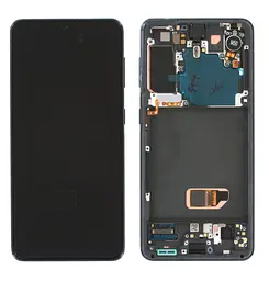Дисплей (LCD) Samsung GH82-24545C G991 Galaxy S21 з сенсором WHITE сервісний + рамка