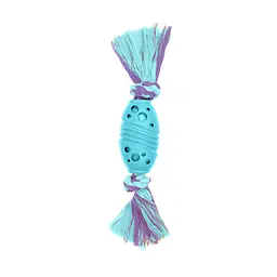 Іграшка для собак Misoko&Co М'яч для регбі з мотузкою. light blue. 24 cm
