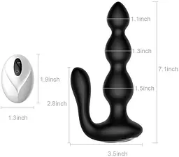 Анальна пробка B - Series Cute Anal Beads, 18 см (чорний) - мініатюра 6