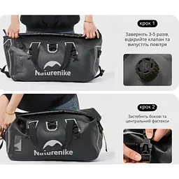 Водонепроникна дорожня сумка Naturehike CNK2450XB015 90 л чорна - мініатюра 4