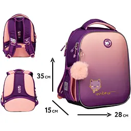 Рюкзак каркасний Yes H-100 Happy Kitty (559839) - мініатюра 10