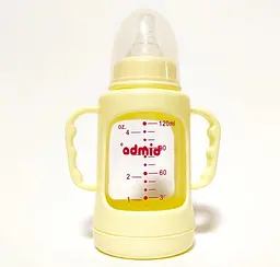 Пляшечка скляна 99396 Bimbo, 120мл, 1шт у коробці (6900067438416) Жовтий - мініатюра 2