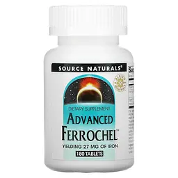 Залізо Source Naturals Advanced Ferrochel 180 таблеток з вітамінами В та С