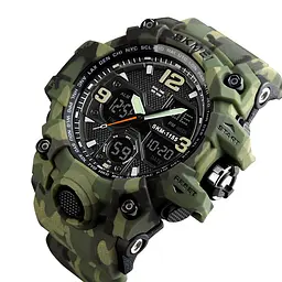 Наручний годинник чоловічий Skmei 1155 Green Camo, 1155BCMGN (12281) - мініатюра 2