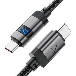 Кабель USB 2.0 Type-C M-M, 1.2 м 60W digital display Чорний, C15-03 Acefast - мініатюра 3