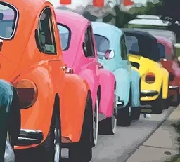 Картина за номерами Rosa Start Яскраві ретро автомобілі 35x45 см - мініатюра 2