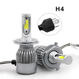 Світлодіодна автомобільна лампа H4 LED Headlight, ближнє і дальнє світло, з вентилятором охолодження, комплект 2 шт - мініатюра 3