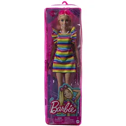 Лялька Barbie Модниця з брекетами у смугастій сукні (HJR96) - мініатюра 7
