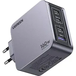 Зарядний пристрій 4xUSB 160W (3xUSB-C + USB-A) GaN + Type-C cable 100W сірий X763 Nexode Pro Ugreen (25877) - мініатюра 5
