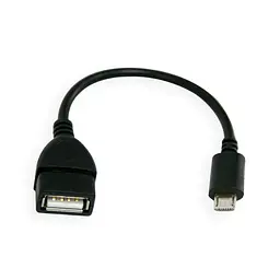 Кабель OTG черный переходник OTG USB Micro USB 10см OTG переходник с Микро ЮСБ на ЮСБ
