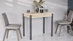 Обідній стіл-формер розкладний Берта Ferrum-decor 750x1400x900 Чорний метал ДСП Дуб Сан-Марино 16 мм (FRD-105179) - мініатюра 10