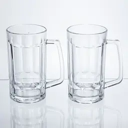Набір кухлів для пива Yiwu Beer Stein скляних 2 штуки по 530 мл кружки для пива скло з ручками міцний посуд HP-17-60 - мініатюра 4