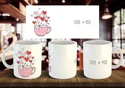 Чашка "Love you" 330 мл З написом всередині "день народження"