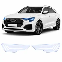 Антигравійна захисна бронеплівка за лекалами для Audi Q8 4M facelift 2024- оптика (фари та ПТФ)