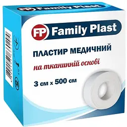 Пластырь медицинский FP Family Plast на тканевой основе 3х500 см 