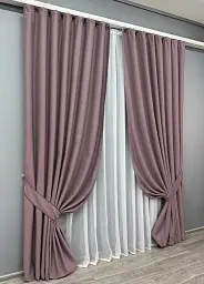 Комплект штор VR-Textil Midnight блекаут 2 шт 150x290 см пудровий (1679ш) - мініатюра 3