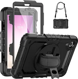 Чохол Rugged 3 Layers броньований протиударний з захистом Lenovo Tab M8 4th Gen TB300 Чорний - мініатюра 9