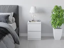 Тумбочка на 2 шухляди Moreli T-225 Ш400/В530/Г400 Білий - мініатюра 3