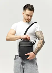 Сумка чоловіча через плече месенджер Sambag Makros чорна 23 х 19 х 7 см (70230001m) - мініатюра 7