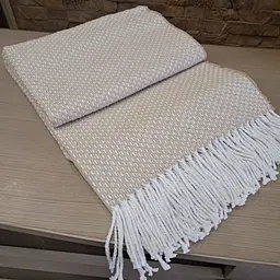 Плед Vladi хлопчатобумажный Валенсия Boucle 21682 170х210 см белый-песочный.