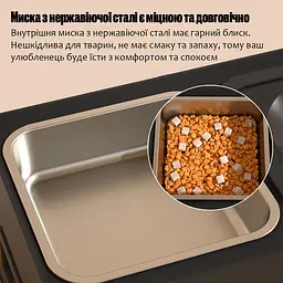 Миска для собак ELS PET 2 х 1,6 л двойная на подставке с регулируемой высотой, нержавейка с плавающим блюдцем - миниатюра 4