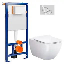 Інсталяція Cersanit Tech Line Opti з кнопкою Opti B2 + унітаз Virgo CleanOn із сидінням 30412 - мініатюра 3