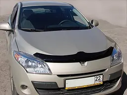 Дефлектор капоту мухобійка для RENAULT Megane HB, 08-, темний