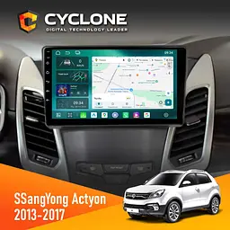 Штатна магнітола SsangYong Korando 2013-2017 Cyclone C9-013 4x64 DSP 4G Cyclone (НФ-00007437)