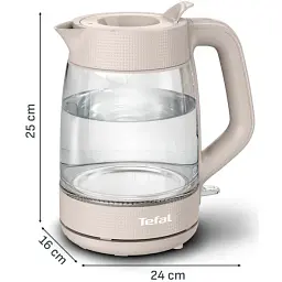 Електрочайник Tefal Morning Glass Kettle бежевий (KO2G0BE0) - мініатюра 4