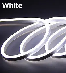 LED Стрічка гнучка силікон 12v 50 см Білий Неон (бічне свічення 12 мм 6 мм) - мініатюра 3